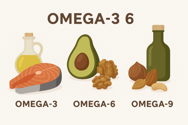 Omega-3, 6, and 9 fatty acids: health benefits and main sources